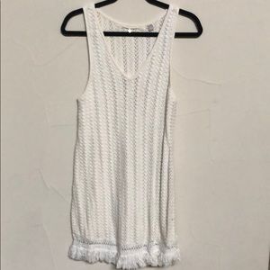 Knitted & Knotted ecru sleeveless tunic